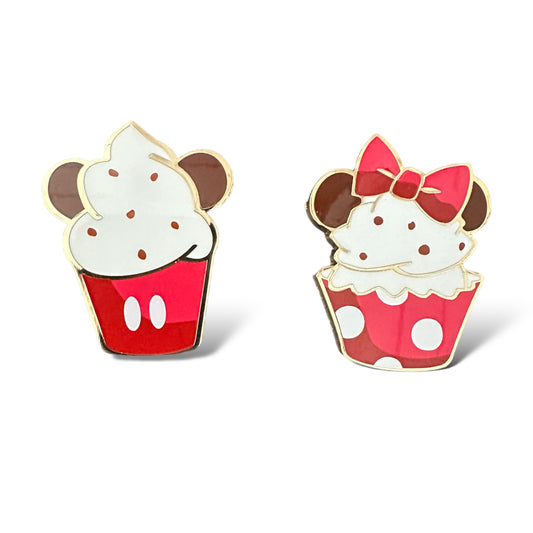 DLRP Mickey and Minnie Cupcake 2 Pin Set