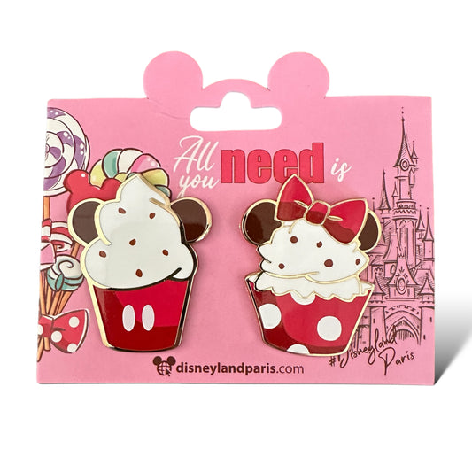 DLRP Mickey and Minnie Cupcake 2 Pin Set