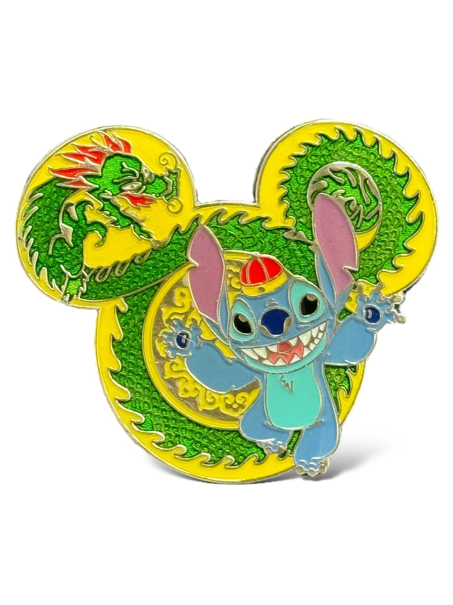 HKDL Stitch with Green Dragon Pin