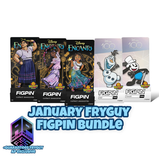 January FryGuy Pins Exclusive FiGPiN Bundle +Guaranteed FryGuy AP Mystery FiGPiN