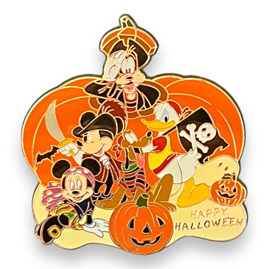 JDS Happy Halloween Mickey, Minnie, Donald Duck & Goofy Pin