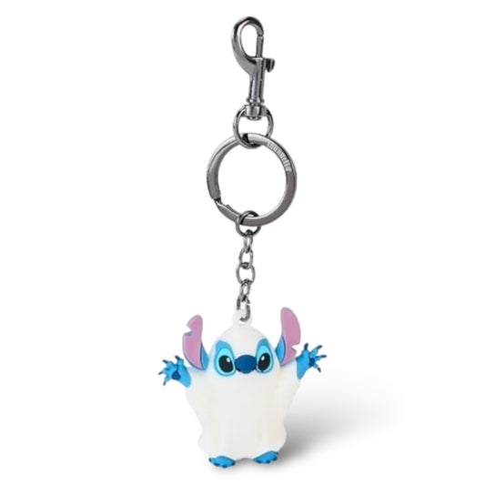 Loungefly Lilo & Stitch Ghost Glow-In-The-Dark 3D Molded Key Chain