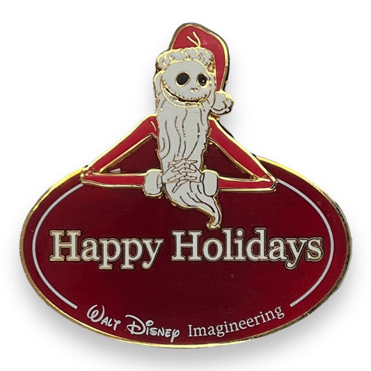 WDI Happy Holidays Name Tag Jack Skellington Pin