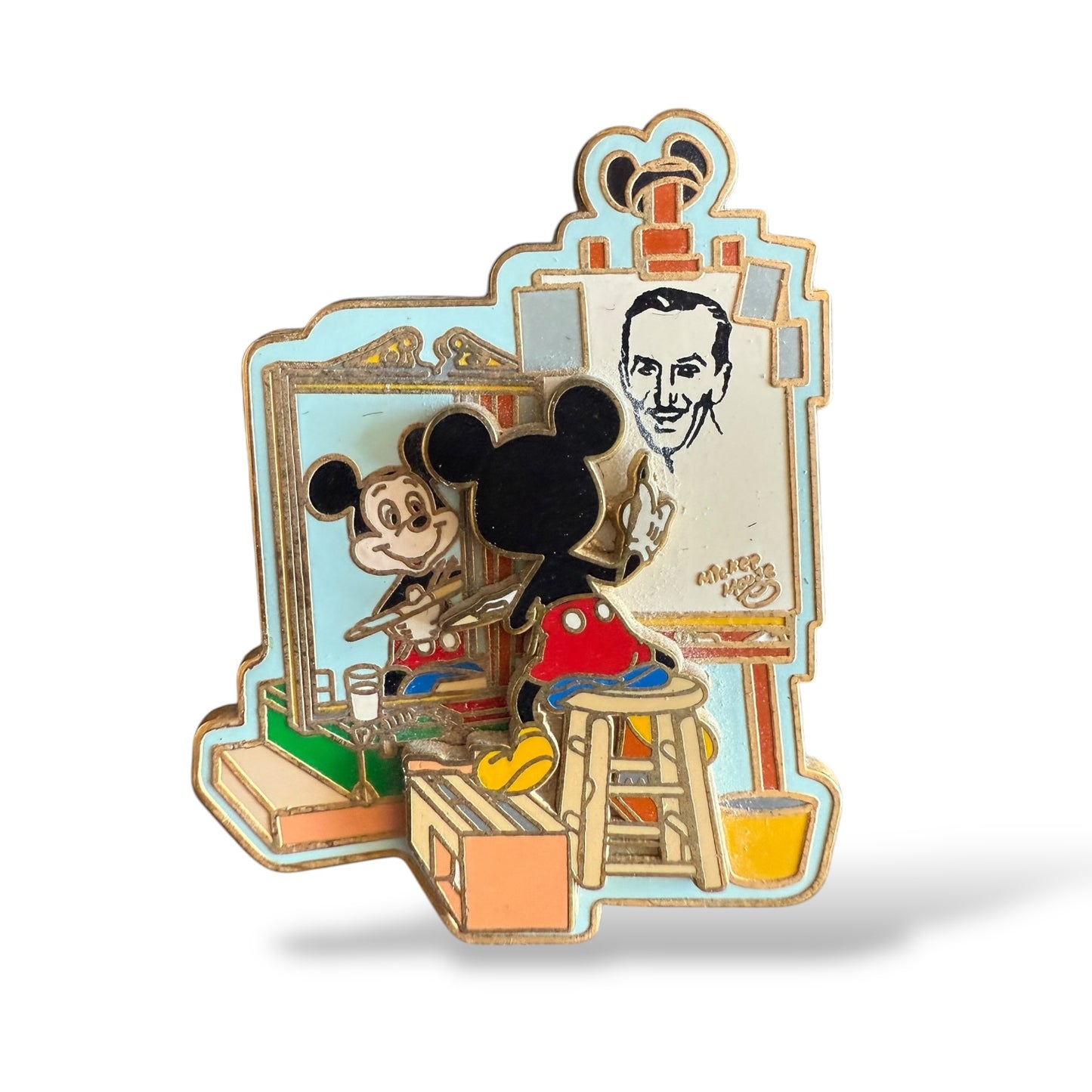 Disney Parks Mickey Drawing Walt Disney Self Portrait Pin