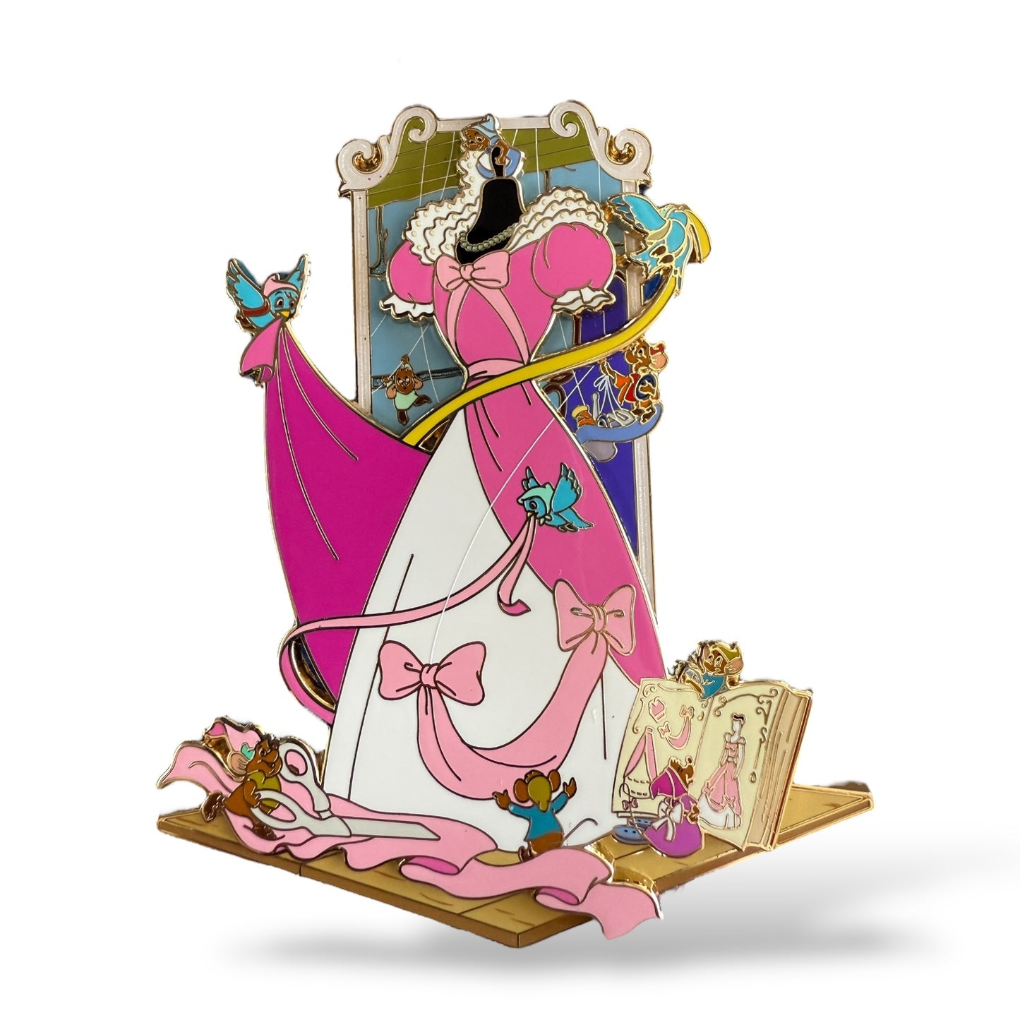 WDI Cinderella 75th Anniversary Jumbo Cinderella's Mice Making the Pink Gown Pin