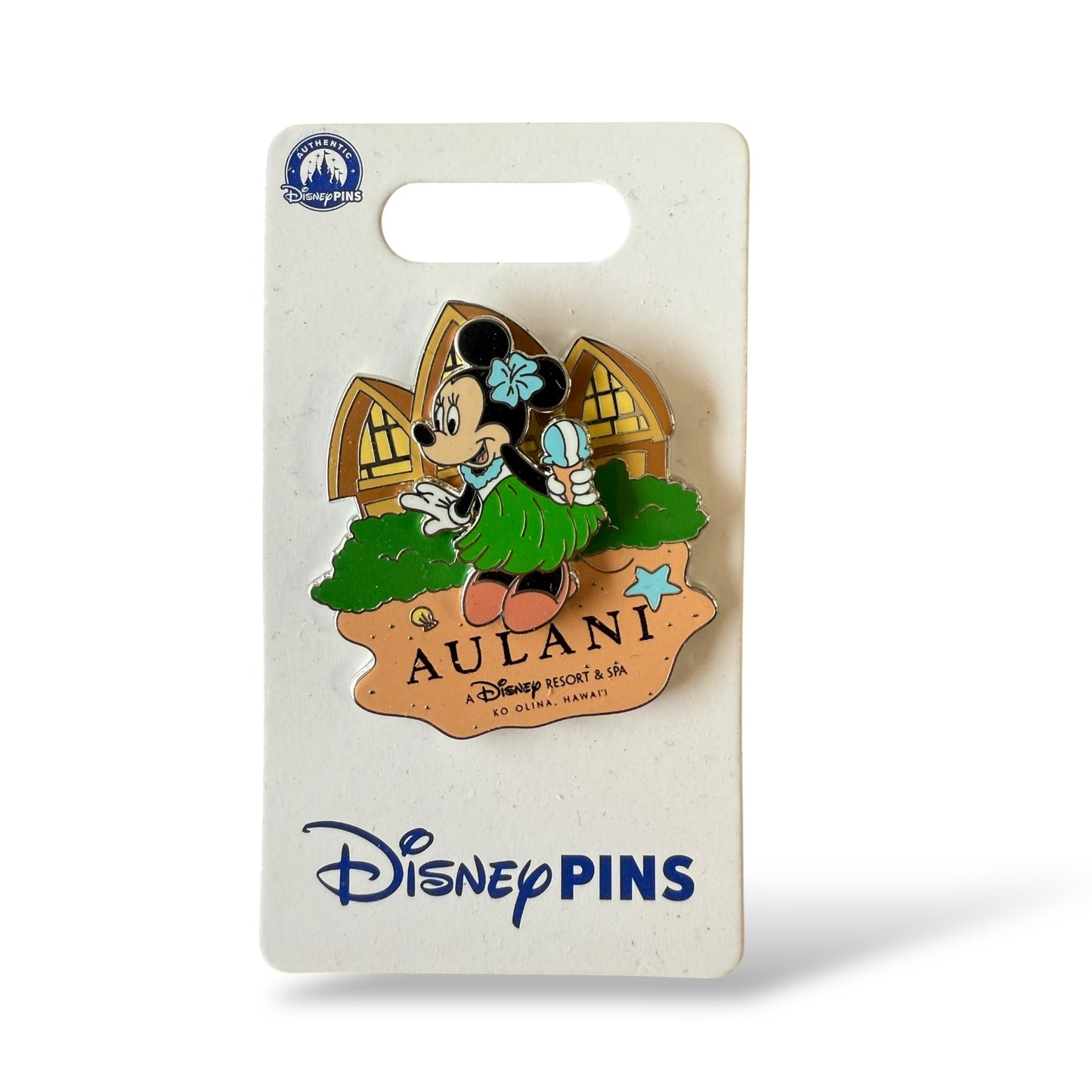 Disney Parks Aulani Minnie Grass Skirt on Beach Shaved Ice Pin