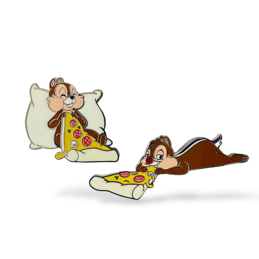 DLRP Pajamas Party Chip n' Dale Eating Pizza Pin Set