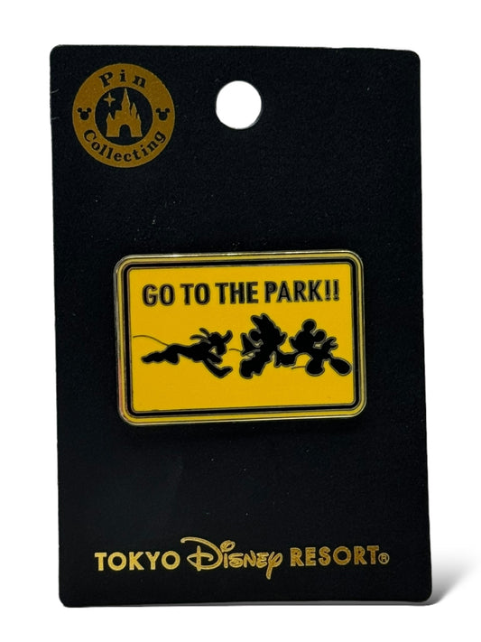 TDR Mickey, Minnie & Pluto Go To The Park!! Road Sign Pin