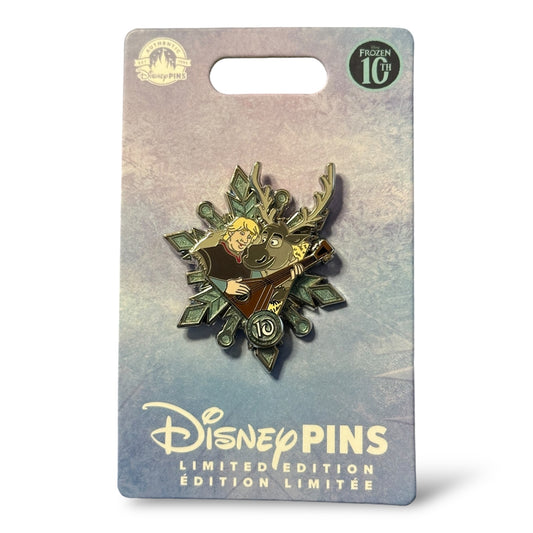 Disney Parks 10th Anniversary Frozen Kristoff and Sven Pin
