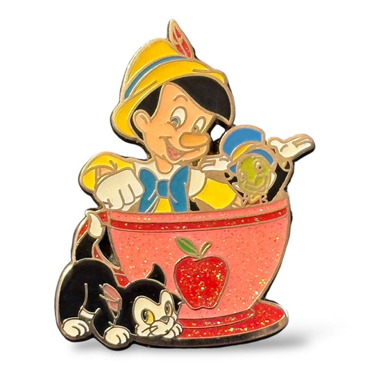 HKDL Coffe Cup Mystery Pinocchio, Jiminy and Figaro Pin