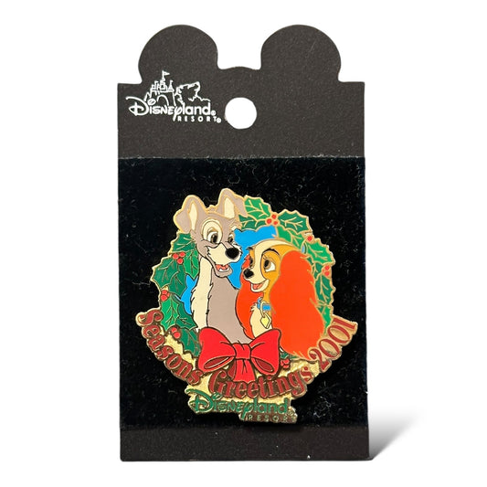 DLR Season's Greetings 2001 Passholder Lady and Tramp Pin