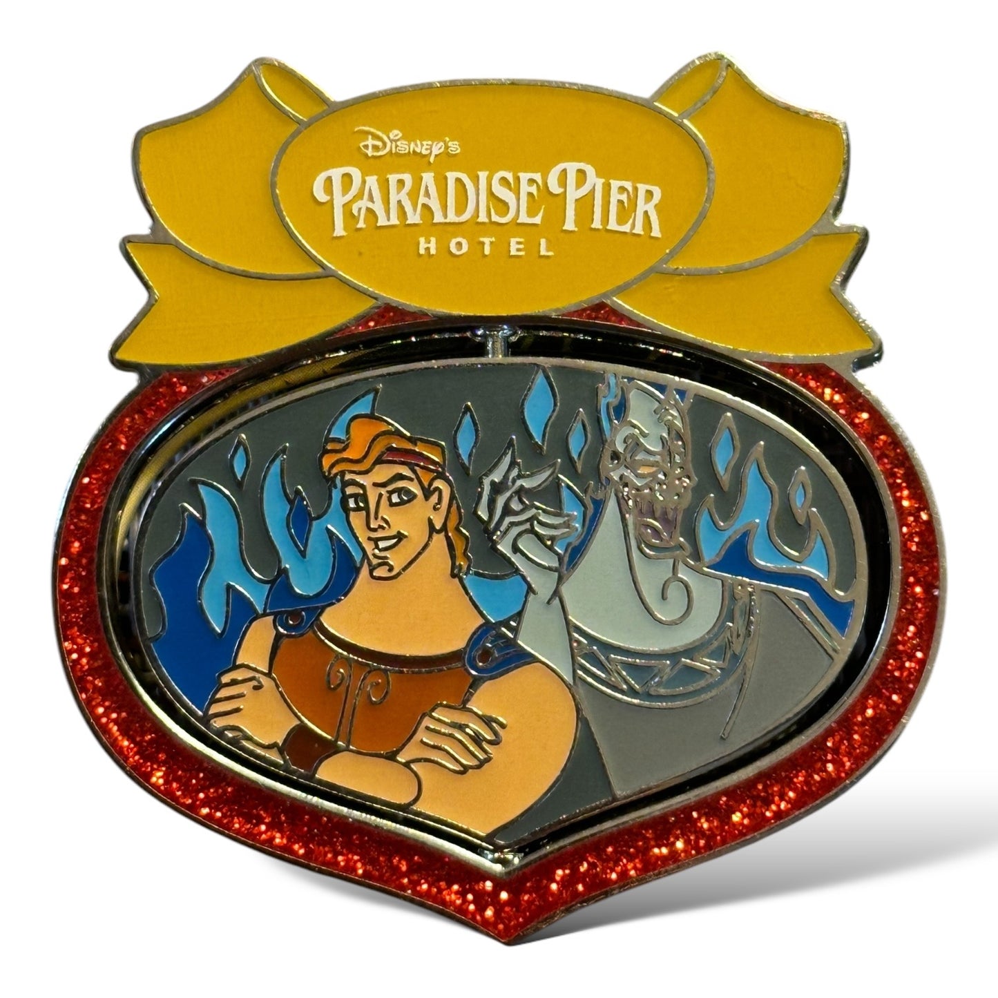 DLR Christmas 2022 Spinner Holiday Ornament Hercules and Hades Paradise Pier Hotel Pin