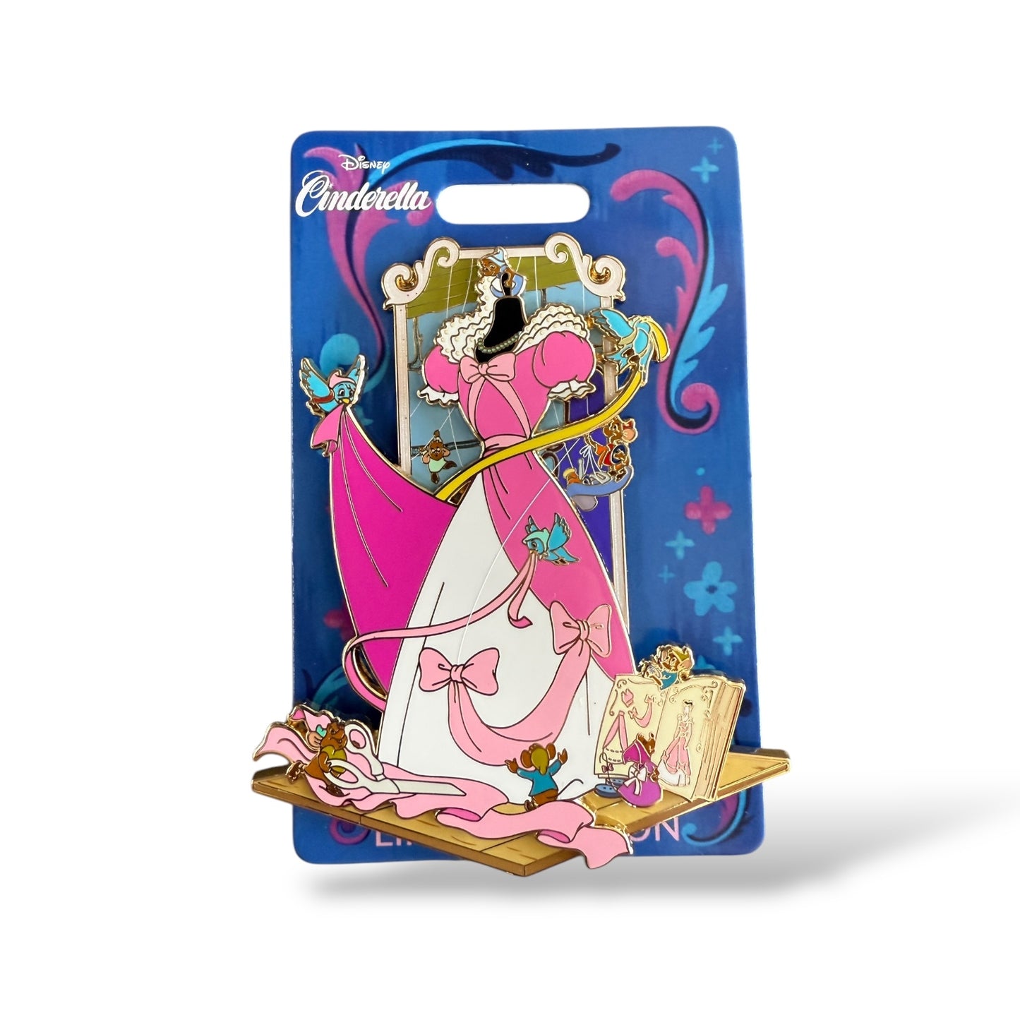 WDI Cinderella 75th Anniversary Jumbo Cinderella's Mice Making the Pink Gown Pin