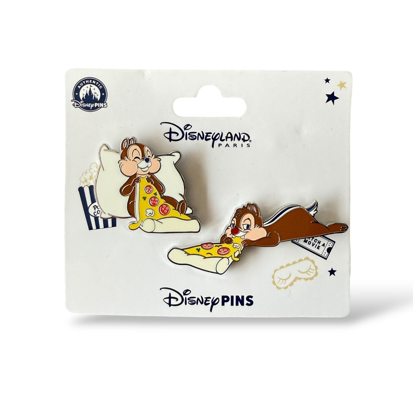 DLRP Pajamas Party Chip n' Dale Eating Pizza Pin Set