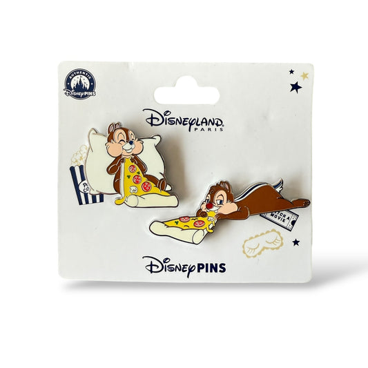 DLRP Pajamas Party Chip n' Dale Eating Pizza Pin Set