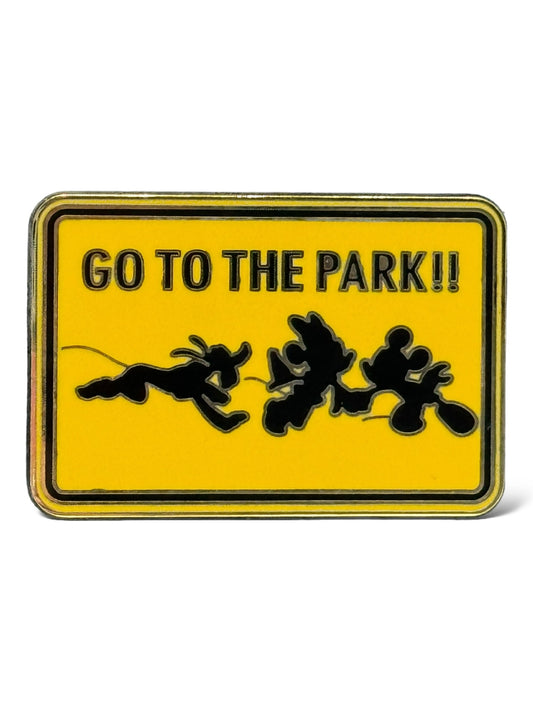 TDR Mickey, Minnie & Pluto Go To The Park!! Road Sign Pin