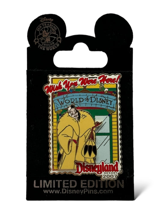 DLR Wish You Were Here 2007 World of Disney Cruella Pin