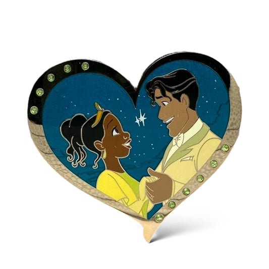 WDI Valentine Jeweled Heart Tiana and Naveen Pin