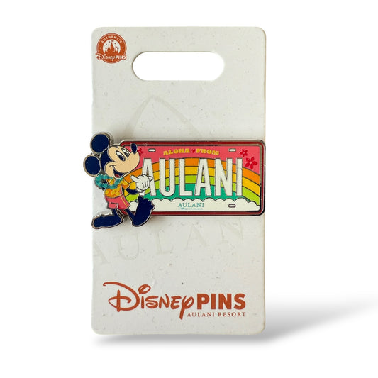Disney Parks Aulani Mickey Mouse Rainbow License Plate Pin