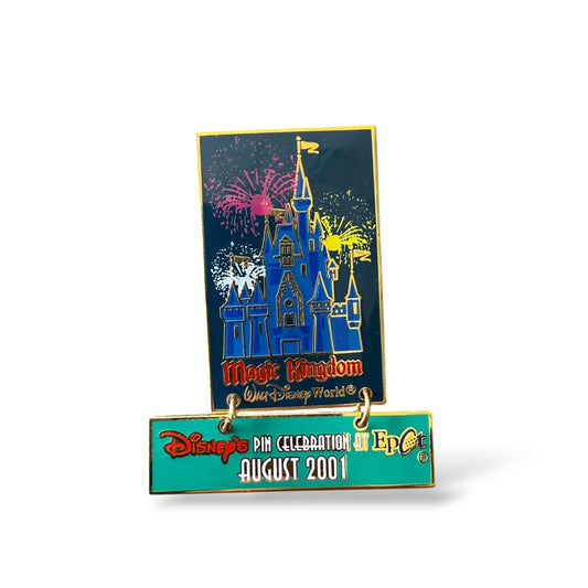 WDW Pin Celebration Countdown Magic Kingdom Castle Fireworks Dangle Pin