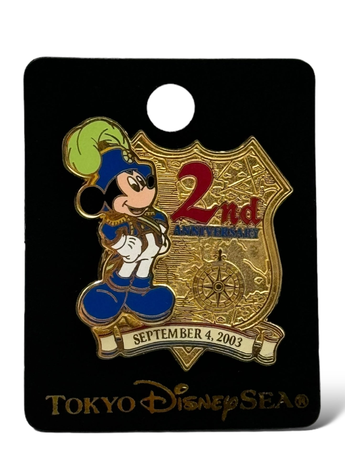 TDR 2nd Anniversary Mickey Mouse Captain Pin