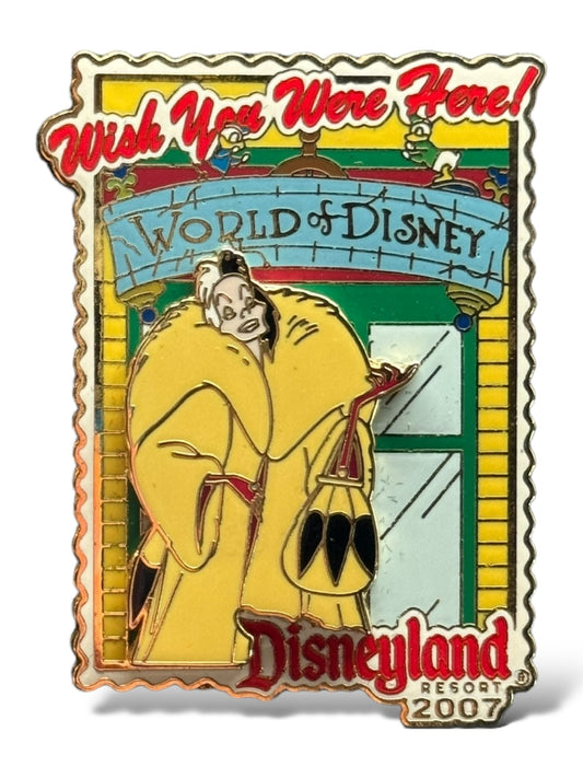 DLR Wish You Were Here 2007 World of Disney Cruella Pin