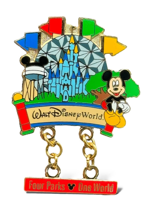 WDW Four Parks One World Dangle Pin