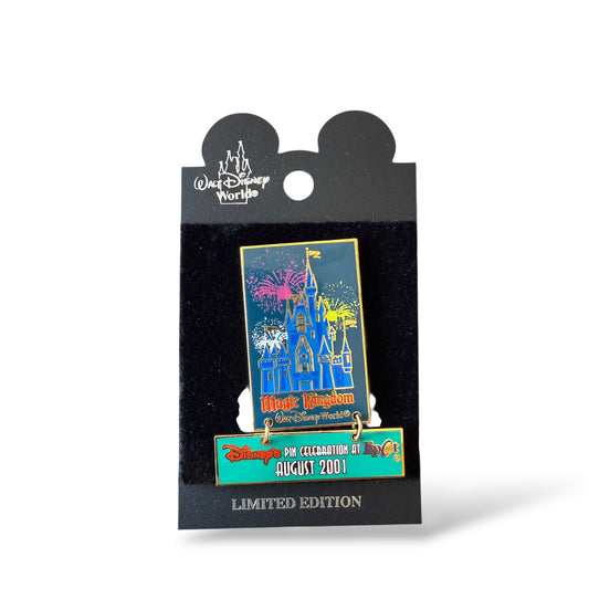 WDW Pin Celebration Countdown Magic Kingdom Castle Fireworks Dangle Pin