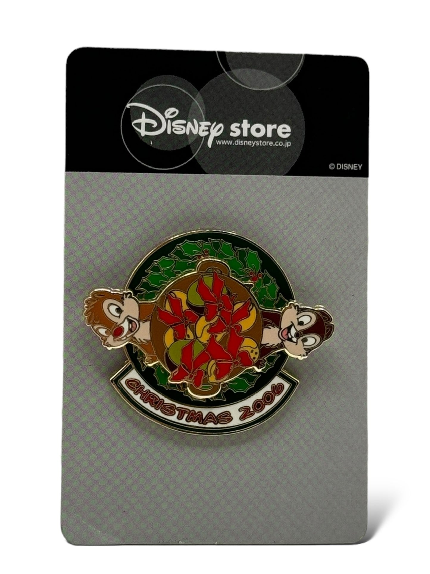 JDS Twinkling Fun Christmas 2006 Chip n' Dale Acorn Wreath Pin