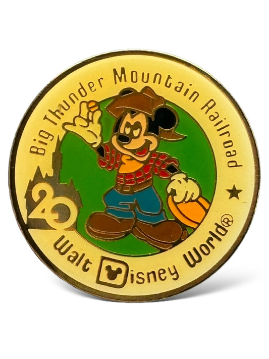 WDW 20th Anniversary Big Thunder Mountain Railroad Mickey Pin