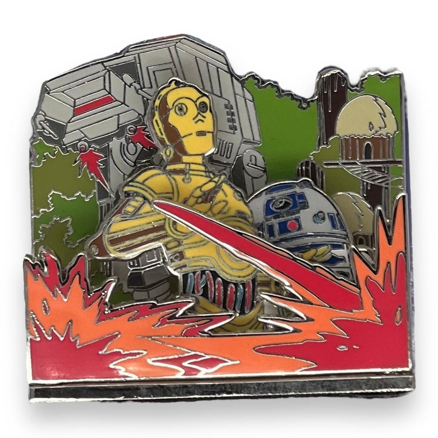 WDW 3D Attractions Diorama Star Tours C-3PO and R2D2 Pin