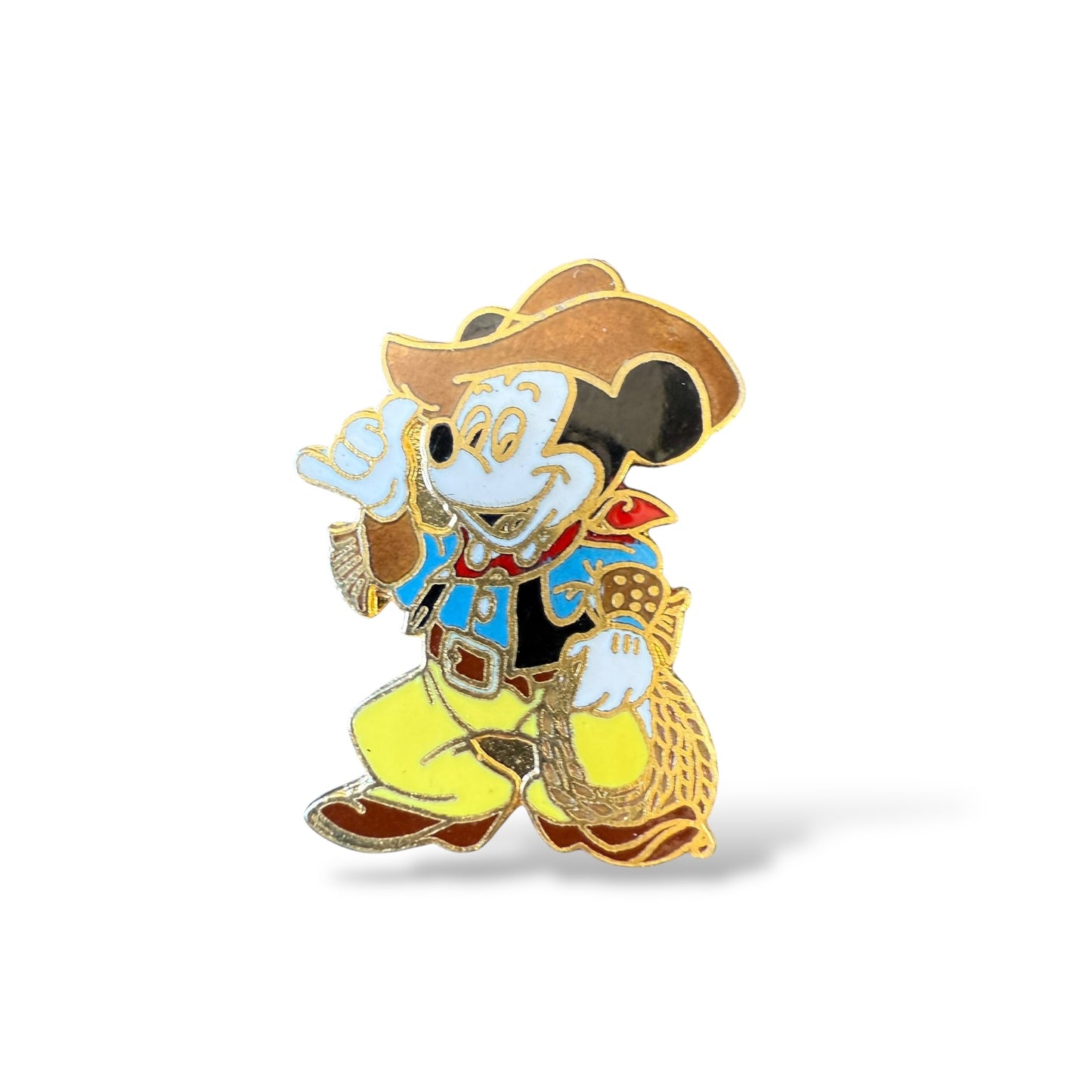 Disney Parks Old Cowboy Mickey Tipping Hat with Rope Pin
