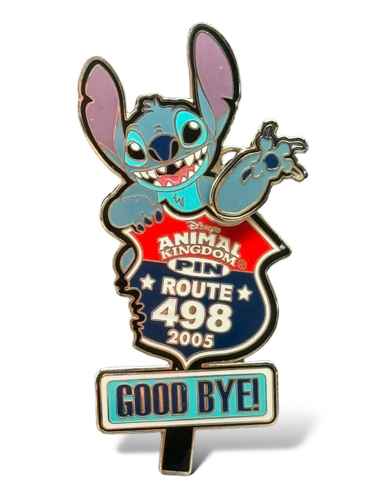 WDW Pin Route 498 Stitch Waves Good Bye Road Sign Pin