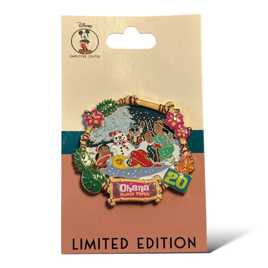 DEC Lilo & Stitch 20th Anniversary Ohana Means Family Lilo, Stitch, David and Nani In The Snow Pin