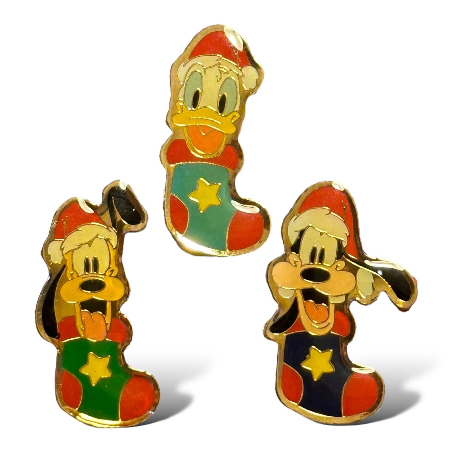 JDS Pluto, Donald & Goofy Christmas Stockings 3 Pin Set