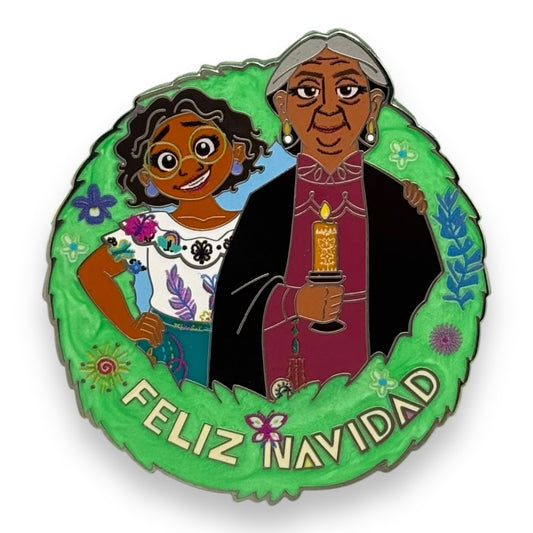 Disney Parks Feliz Navidad Merry Christmas Encanto Mirabel and Abuela Holding Candle Pin