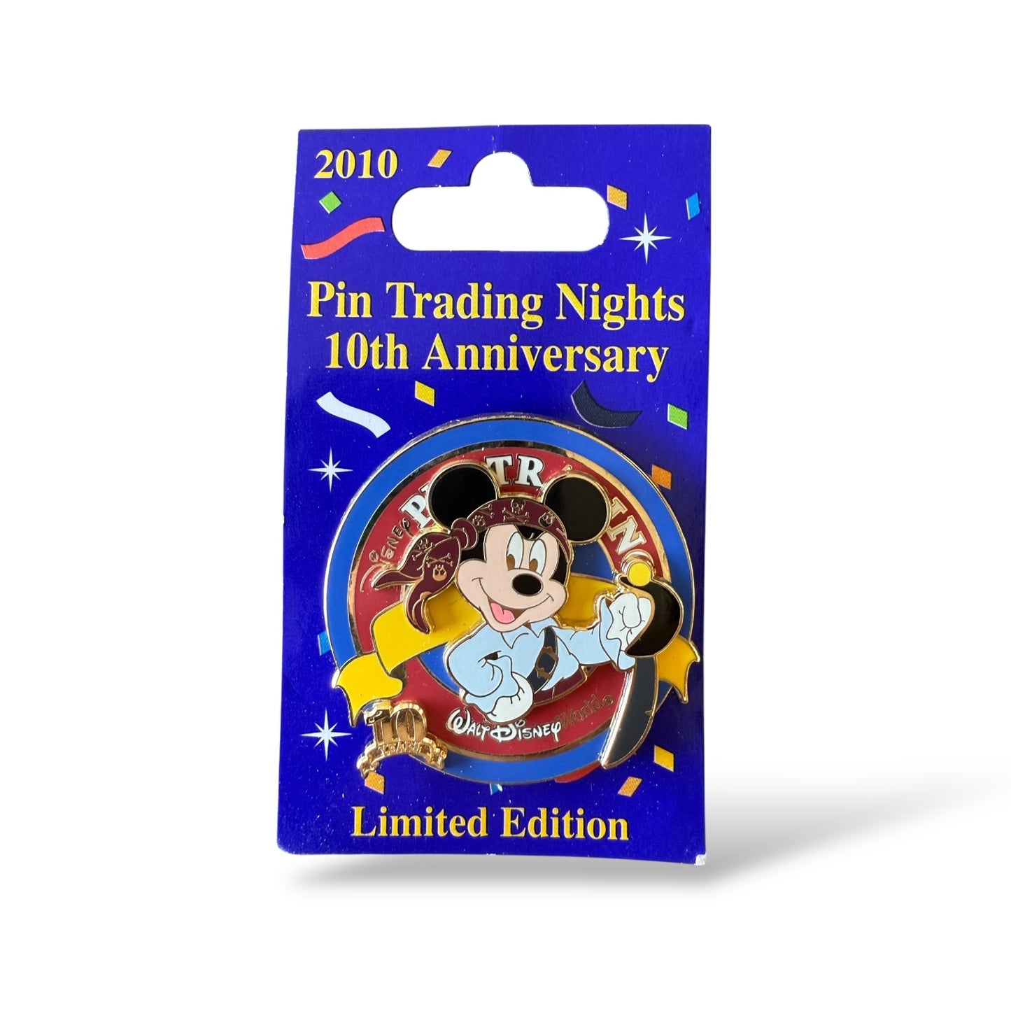 WDW 10th Anniversary Pin Trading Nights Mickey Pirate Pin
