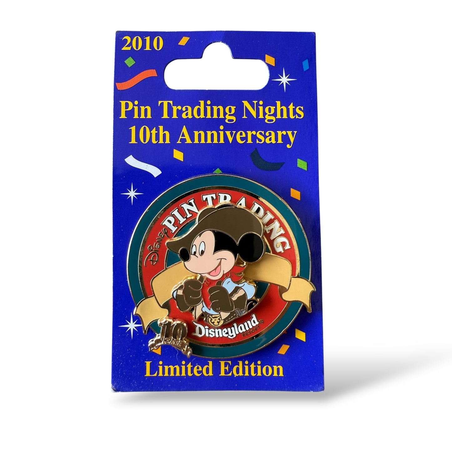 DLR 10th Anniversary Pin Trading Nights Mickey Cowboy Pin