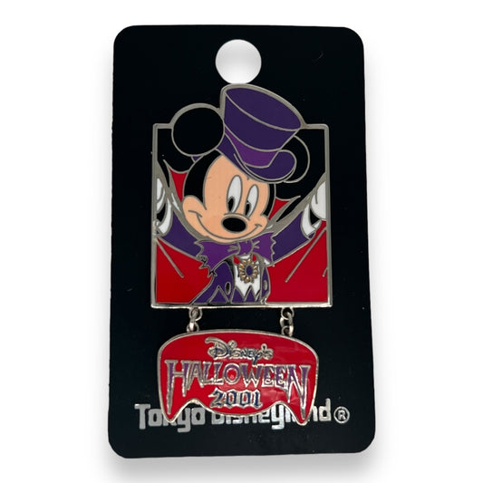 TDR Halloween 2001 Mickey Mouse Vampire Bat Dangle Pin