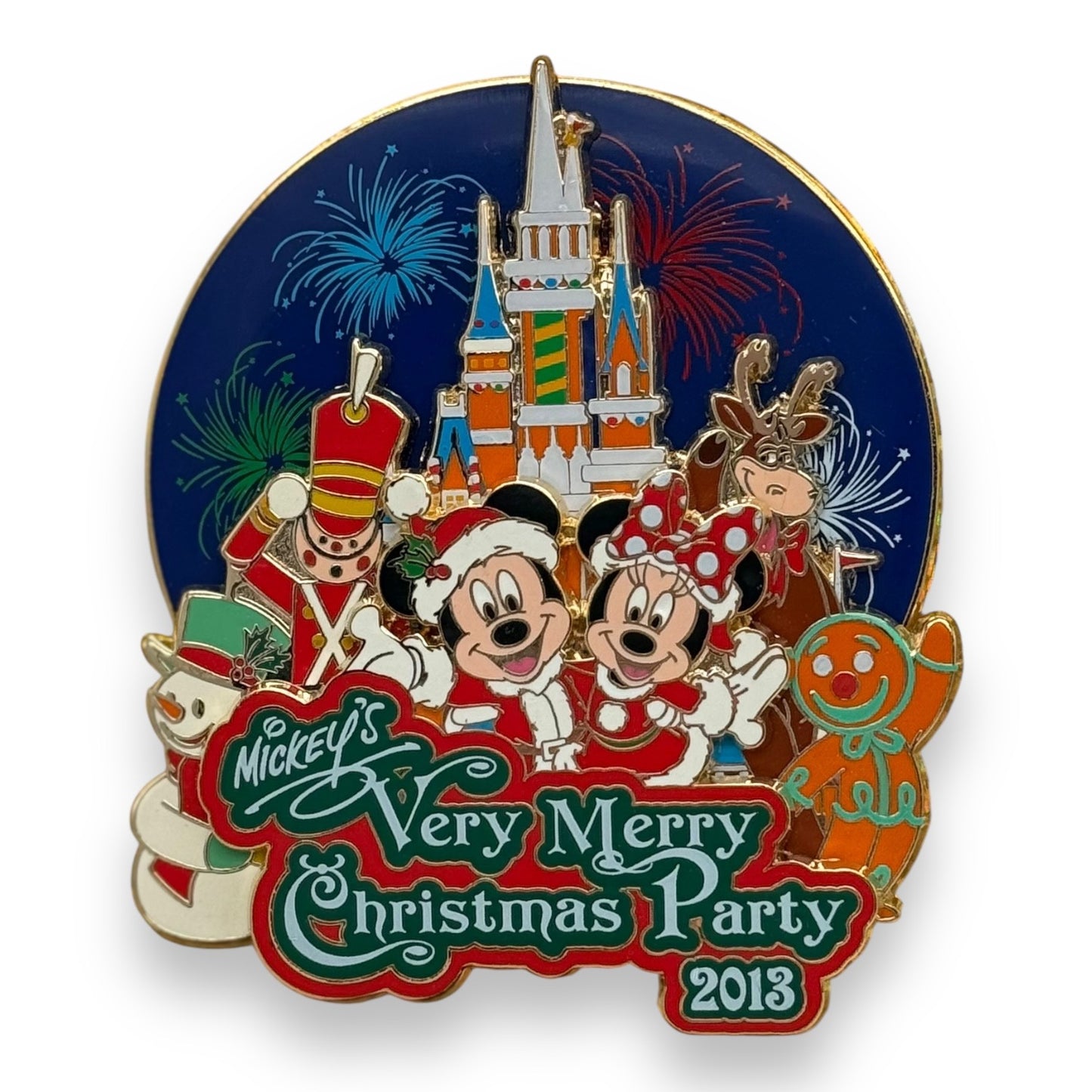 WDW Mickey’s Very Merry Christmas Party 2013 Mickey and Minnie Spinner Jumbo Pin