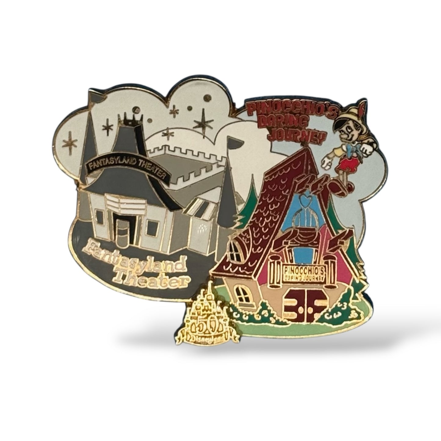 DLR Magical Milestones Fantasyland Theater to Pinocchio's Daring Journey Pin