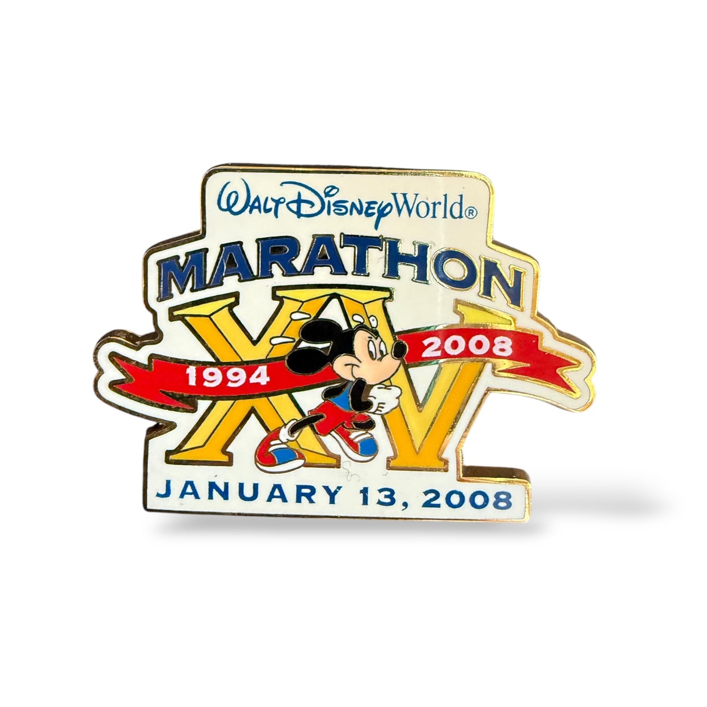 WDW 2008 Marathon 15th Anniversary Mickey Mouse Pin