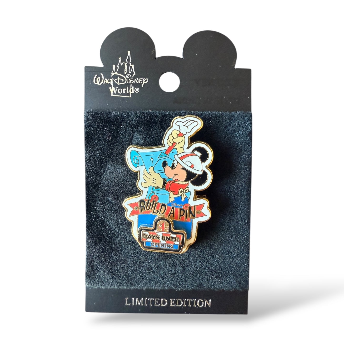 WDW Mickey Mouse Build-A-Pin Countdown 4 Days Pin