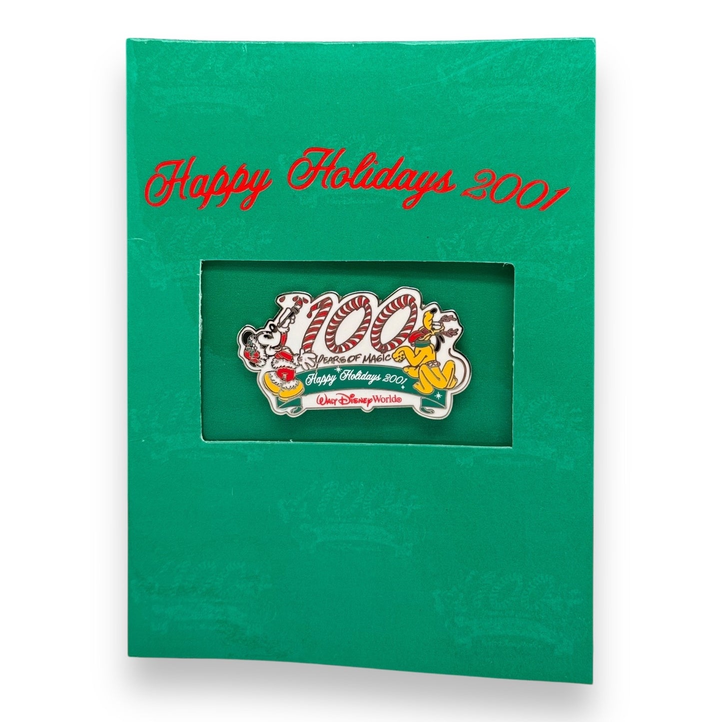 DEC 100 Years of Magic Happy Holidays 2001 Mickey and Pluto Pin