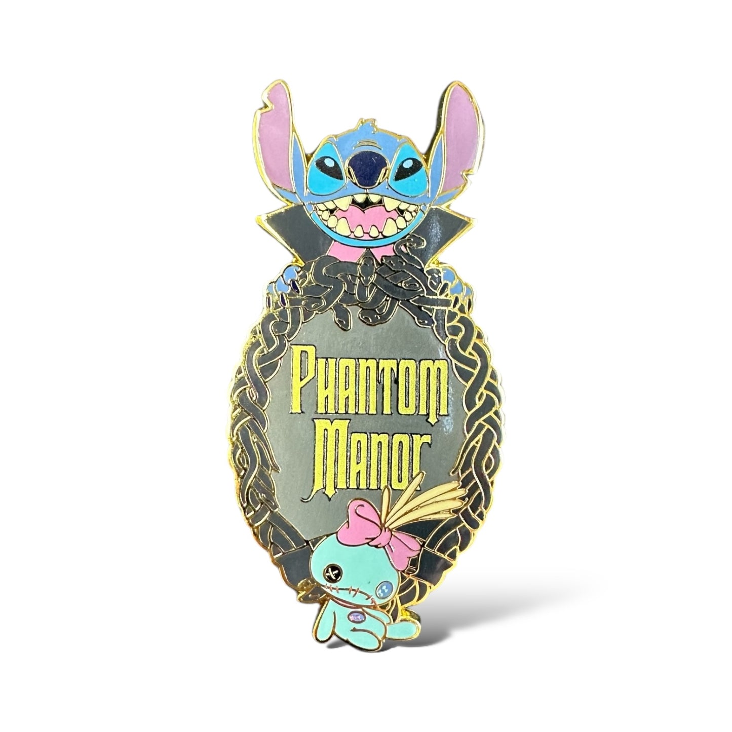 DLRP Phantom Manor Stitch and Scrump Plaque Pin