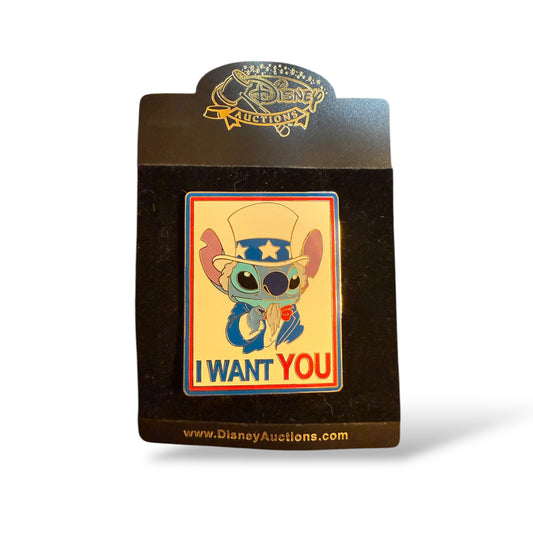Disney Auctions Stitch as Uncle Sam I Want You Poster Jumbo Pin