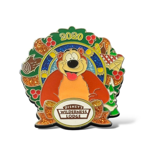 WDW Resort Holiday Wreath 2020 Humphrey Wilderness Lodge Pin