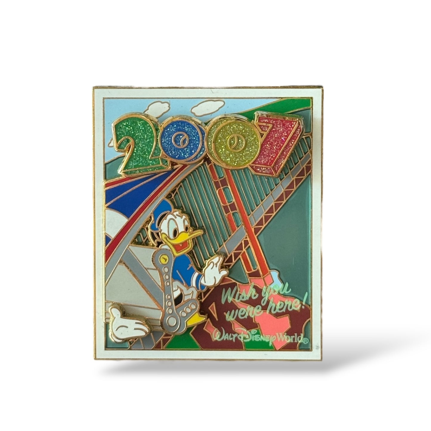 WDW White Glove Wish You Were Here 2007 Soarin' Donald Duck Pin