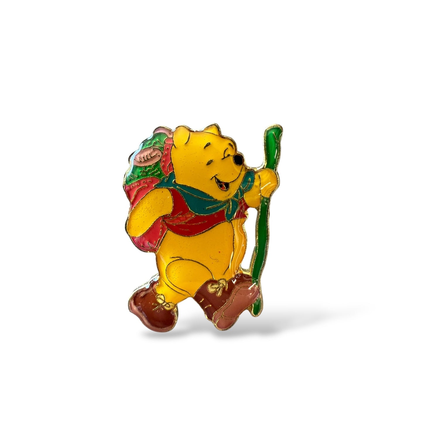 Disney Parks Winnie the Pooh With Walking Stick & Backpack Pin