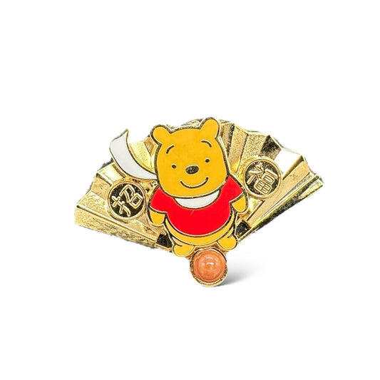 JDS Omikuji Gold Fan Winnie the Pooh Pin